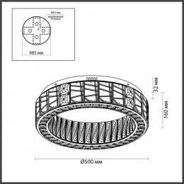 Odeon light 5071/60CL HALL ODL24 493 золото/прозрачный/металл/хрусталь/стекло Люстра потолочная LED 60W 3700K VERSION  - 2 купить